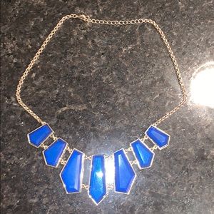 Blue and gold avant-garde necklace